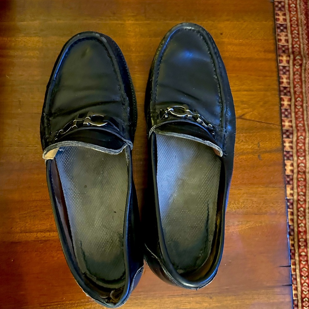 Ferragamo casual loafers. Black. Sole replaced. Very comfortable. Size 12EE
